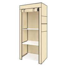 Youyijia 149x70x45cm Portable Wardrobe Single Canvas Wardrobe Clothes Storage Organizer With Hanging Rail Foldable Closet For Clothes, Toys, Shoes, 