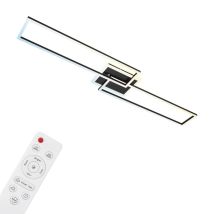 Brilo - Plafonnier Led Ner Leuchten Frame S, 40 W, 5200 Lm, Ip20, Noir, Métal-plastique, Intensité Lumineuse Variable, 110 X 24,8 X 7,8 Cm