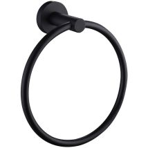 Petites Ecrevisses - 304 Stainless Steel Wall Mounted Towel Holder Towel Ring For Bathroom Kitchen Bedroom Diameter 16cm Black