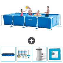 Intex - Schwimmbecken Mit Rechteckigem Rahmen – 450 X 220 X 84 Cm – Blau – Im Lieferumfang Enthalten Accessoire Cb2