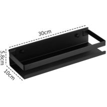 Support De Rangement Mural, Support En Acier Inoxydable 304, Support Multifonctions Pour Fournitures De Cuisine (noir 30cm),