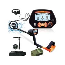 Mda1 Metal Detector Orange Contains Helmet, Bag, Iron Plug New Metal Detector Waterproof Lcd Discrimination Mode 10 Inch Metal Detector Treasure 