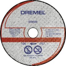 Dremel DSM20 Mauerwerk-Trennscheibe – 20mm Durchmesser – 77mm Breite – 2mm Höhe – Stein, Ziegel