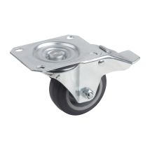 Metafranc Lenkrolle Ø 80 Mm - Feststeller - 105 X 80 Mm Platte - Elastisches Vollgummi-rad - Weiche Lauffläche