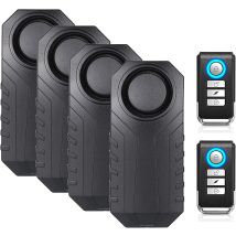 Powerful, Wireless 113db Bicycle Alarm With Motion And Vibration Detection, Waterproof, Remote-controlled Security Alarm System For Vehicles (4 