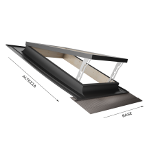 Emica Finestre Da Tetto, Lucernario Linea Best Apertura Vasistas In Alluminio, Vetrata Security Antigrandine 4t-9-4t, Interno Legno Abete, Maniglie 4 