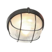 Mexlite - Plafoniera - Lisanne - Nero - Vetro Metallo - Ø 17cm -