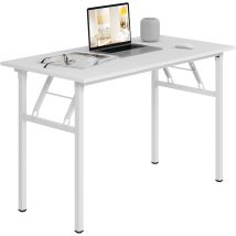 Soges Escritorio, Mesa Plegable, Material De Madera, Mesa De Computadora, Escritorio De Oficina, Mesa De Comedor Familiar, Picnic. 10060, Blanco