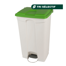 Jvd - Container 90l Blanc Couvercle Vert - Matériel Professionnel