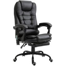 Vinsetto - Bürostuhl Mit Massagefunktion, Ergonomischer Chefsessel Mit Liegefunktion, Höhenverstellbar Drehbar Schreibtischstuhl Mit Fernbedienung, 