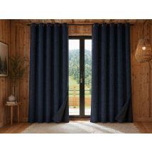 Lot De 2 Rideaux 140 X 240 Cm – Blackout Total & Thermique – Double Polaire – Marine