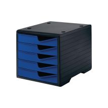 Ablagebox 5 Schubladen Schwarz/blau Polyl H255xb270xt340 Mm
