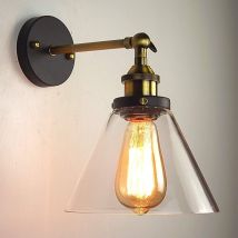 Lightess Industrielle Glas-wandleuchte, Vintage, Retro, E27, Diy-wandbeleuchtung Für Küche, Esszimmer, Wohnzimmer, Kinderzimmer, Restaurant [