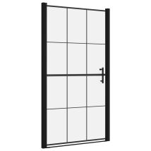 Abcrital - Puerta De Ducha Baño Wc Cuarto De Ducha Interior Hogar Vidrio Templado 100x178 Cm Negro 020002007