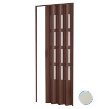 Pinto - Falttür Mit Kunstglaseinsätzen In Pvc Mod. Sonia Elfenbein 1013 82x220 Cm