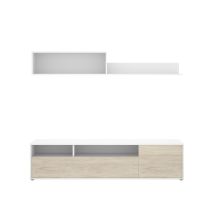 1000brico - Dekit Grupo Rimobel Bay - Mueble De Salon Compacto Tv Bay - 44/28 X 180 X 35 Cm - Blanco / Natural