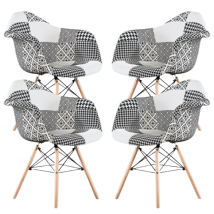 Set Aus 1/2/4 Chrono Patchwork Eiffel Esszimmerstuhl – 4er-set – Mehrfarbig - Multi