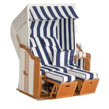 Sunnysmart Rustikal Garten-strandkorb 250 Plus 2-sitzer Weiß/blau Mit Kissen