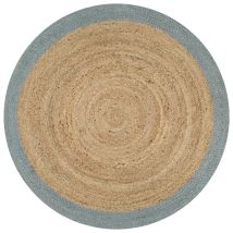 Youthup - Tappeto Fatto A Mano In Juta Con Bordo Verde Oliva 90 Cm Dec023475