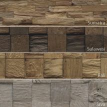 Indo Holz Wandverblender Root Teak Mixed Cube Sulawesi Charred 1,02 M²