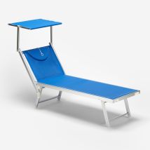 Lettino Spiaggia Mare Prendisole Professionale Alluminio Santorini - Blu
