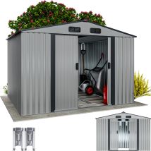 Gardebruk - Abri De Jardin Métal Xxl 5m² Fondation 260x205x180cm Porte Coulissante Rangement Outils Cabane De Jardin Cabanon De Jardin 9m³ Metallic-