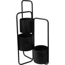 Blumenständer aus Metall – 3 Ebenen – 57 cm – 24 cm – 33 cm – Schwarz