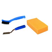 Kit di Pulizia Mejix – 1 Spazzola a Guarnizione, 1 Raschietto a Déjointer con 2 Lame, Manico in Plastica Azzurro – cf1012080