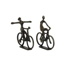 Sculptures Cycliste En Bronze Antique 25x7x24cm
