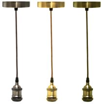 Lampadario Portalampada A Sospensione Vintage Bronzo Per Lampadine E27