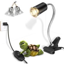 Wärmelampe Für Reptilien, Wärmelampe Mit Klemme, Verstellbare Wärmelampe Für Terrarien, Uva/uvb-lampe Mit 360° Drehbarer Klemme Und Dimmschalter Für 