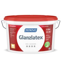 Renovo Wand- Und Deckenfarbe Glanzlatex Weiß 5,0 Ltr.