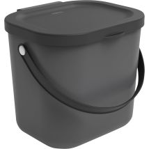 Qfplus - Rotho Mülltrennungssystem Albula 6 L Anthrazit Recyclingbehälter Müll- & Abfalleimer