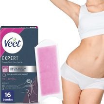 Bandas De Cera Depilatoria Veet Expert Para Axilas, 16 Unidades.
