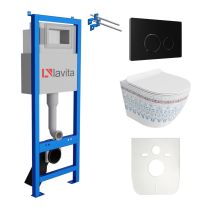 Lavita - Wc Set Mit Vorwandelement, Wand-wc Und Spülknopf