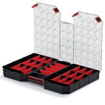 Kistenberg Sortimentsbox Tager Carbo Organizer – 577 x 390 x 60 mm – Ergonomischer Griff – Transparenter Deckel – Robuste Klemmverschlüsse