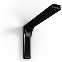 Confezione 2 Staffe Di Supporto In Acciaio Zinco Cromato Con Copertura Plastificata Per Fissaggio Mensole A Parete - 24 Cm Black