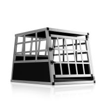 Cadoca - Cage De Transport Pour Animaux Domestiques Noir Argent Caisse Chien Boîte Grille Cage Pour Animaux M
