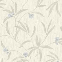 Belgravia Decor - Belgravia Tiffany Floral Cream Blue Wallpaper Luxury Textured Heavyweight Vinyl