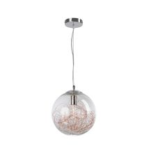Lámpara colgante STELA de cristal y metal cromado – E27 – 30x30x120cm – Luz cálida 2800K – 320lm