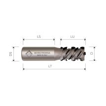 Fresa Elicoid In Dia Z2+2 As 54,9° Corpo In Acciaio Pcd H4,5 Mm - Mobiltecnica .74d25 Lu 45 Ds25 Lt115 Z(2+2)(18dp+1dp) Ax54,9° Sx H4,5