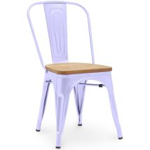 Tolix Style - Esszimmerstuhl - Industriedesign - Stahl Und Holz - Neuauflage - Stylix Lavander