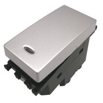 Tot Electric - Frutti Compatibili Vimar Plana Interruttori Prese Pulsanti Silver Argento Interruttore Retroilluminabile