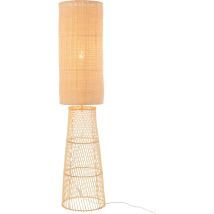 Lampe Sur Pied En Lin Et Bambou Naturel Ambiance Chaleureuse - Naturel Lin Et Bambou Clair
