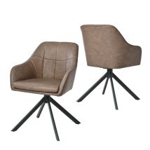 Goeurvant Moderner Esszimmerstühle Mit Dicker Doppelsitzpolsterung, Breiter Rückenlehne Und Ergonomischen Armlehnen - 2er Set - Dunkelbraun