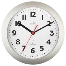Acctim – Parona Silver Wall Clock – Radio-Controlled Plastic – 23.3cm Width – 3.5cm Depth – 23.3cm Height