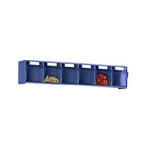 Cassette modulari blu con 6 cassettine trasparenti – 113 x 600 x 91 mm – Resistente a oli e benzina
