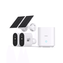Aosu - 3k Camara Vigilancia Wifi Exterior Solar Con Batteria, 5mp 2 Security Camaras Sin Cables, Visión Nocturna Colorida, Vista De 166°, Audio 