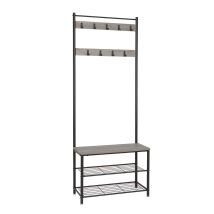 Meerveil Appendiabiti Da Terra, Metallo, Grigio, 70 X 32 X 175 Cm