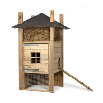 Fatmoose Hühnerstall Henhouse Haven Aus Holz Mit Auslauf - 110x110x190 Cm